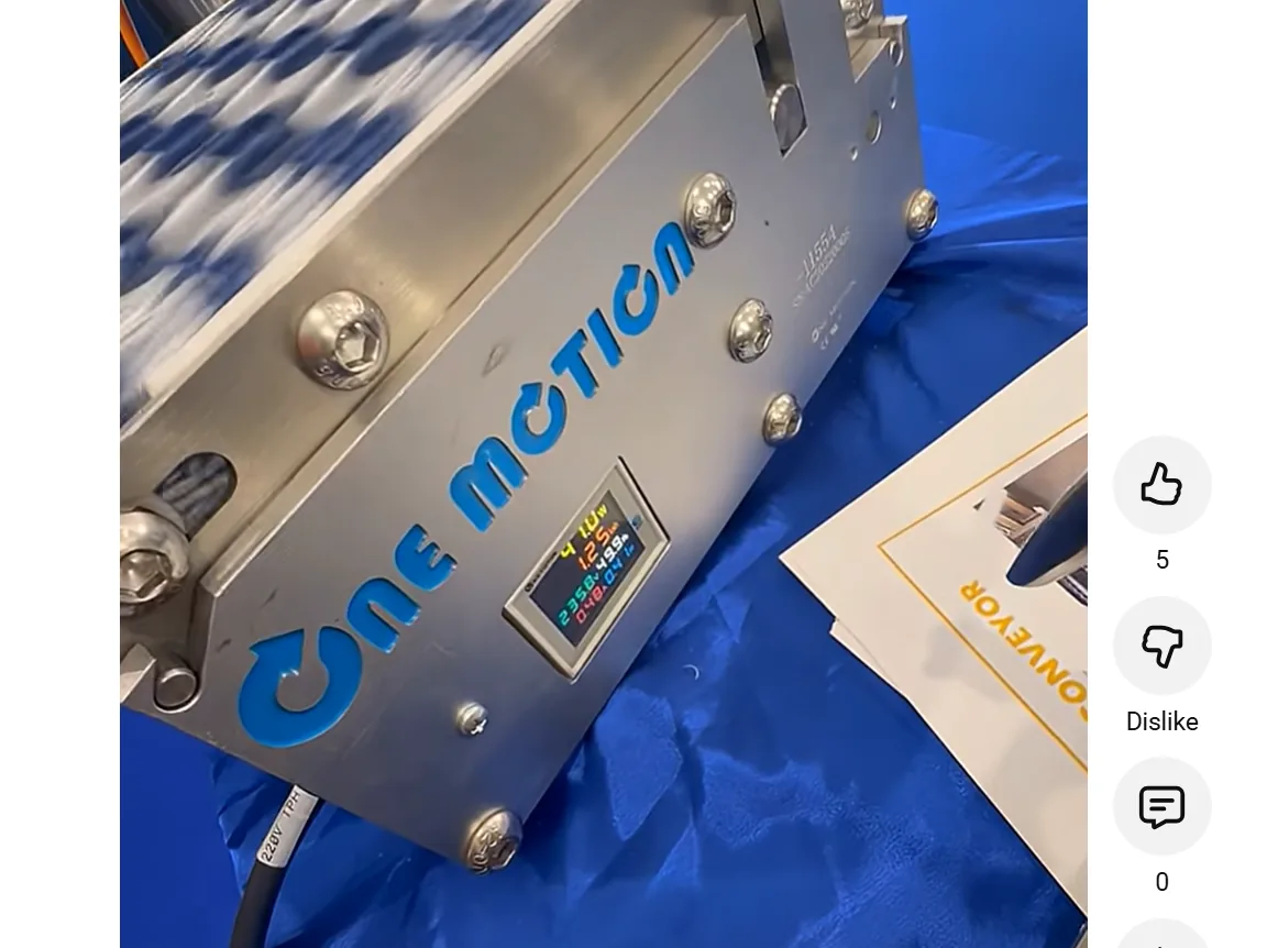 A stainless One Motion drive with the One Motion logo on its shell