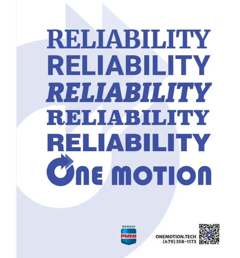 One Motion graphic with the word Reliability repeated down the page